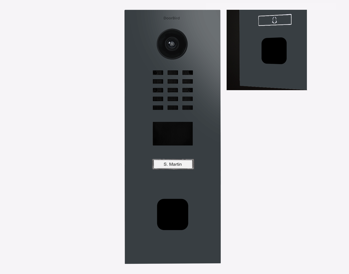 DOORBIRD D2101FV ekey sLine IP Video Türstation RAL 7016, Edelstahl, pulverbeschichtet, seidenmatt